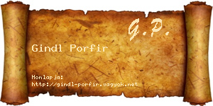 Gindl Porfir névjegykártya